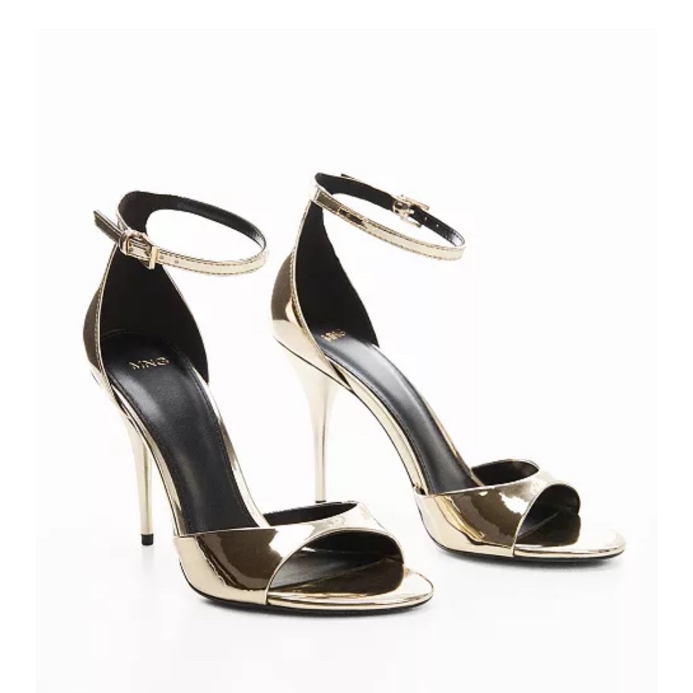 Mango Metallic heel sandals